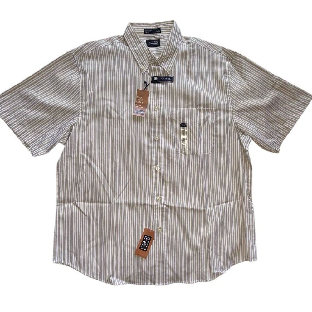 Haggar NWT/ NOS Business Casual Shirt Collared Buttondown SS No Iron 100%Cotton